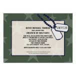 Military Going Away Party Green Stars Custom Invite