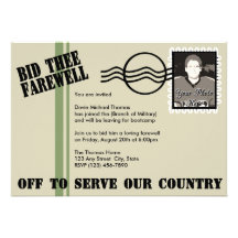 Military Going Away Party Personalized Announcements
