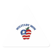 Military Mum Patriotic Apple Triangle Sticker