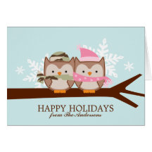 Military Owl Couple Christmas Cards