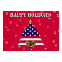 Military Patriotic Christmas Tree Card