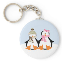 Military Penguin Couple Keychains
