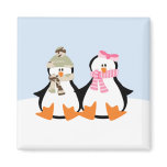Military Penguin Couple Fridge Magnet