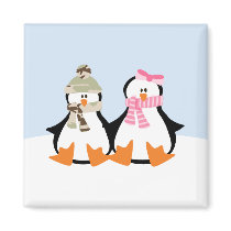Military Penguin Couple Fridge Magnet