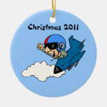 Military Pilot In Jet Christmas Christmas Ornament