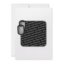 Military Themed Dog Tag Photo Frame Invitation