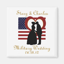 Military Wedding Favour Flag Heart Magnet