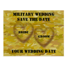 Military Wedding Save the Date Postcards