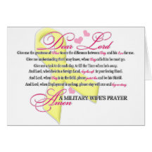 Military Wifes Prayer Greeting Cards