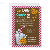 Milk and cookie birthday party invitation
