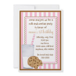 Milk and Cookies  Birthday Invitation