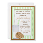 Milk and Cookies  Birthday Invitation
