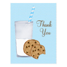 milk and cookies post card