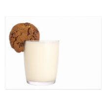 milk and cookies postcard