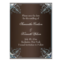 Milk Chocolate Brown Wedding Invitations Post Cards