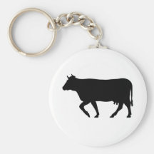 Milk Cow Silhouette Beef Cattle Moo Bull Steer Key Chains