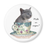 Milk or sugar? kitten magnet