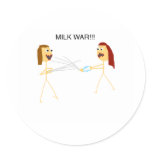 Milk War Series Round Stickers