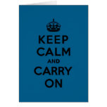 Millenium Blue Keep Calm and Carry On (black) cards