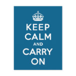 Millenium Blue Keep Calm and Carry On postcards