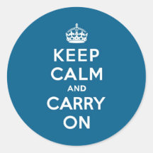 Millenium Blue Keep Calm and Carry On Sticker