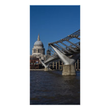 Millenium Bridge and St Pauls Cathedral Photo Greeting Card