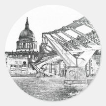 Millennium Bridge and St Pauls Sticker