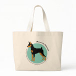 Min Pin Fearless Black and Tan on Green bags