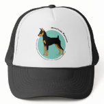 Min Pin Fearless Black and Tan on Green hats