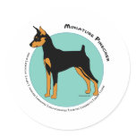 Min Pin Fearless Black and Tan on Green stickers
