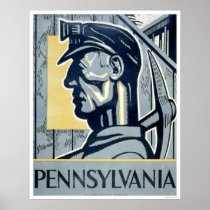 Miner In Pennsylvania 1937 WPA Posters