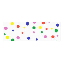 Mini Bookmark card with colourful polka dots Business Card