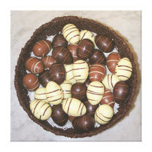 Mini Easter eggs in chocolate nest Canvas Print