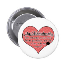 Mini Labradoodle Paw Prints Dog Humour Buttons