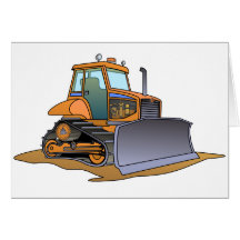 Mini Orange Bulldozer Card