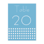 Mini Polka Dots Table Numbers (Sky Blue / White) postcards