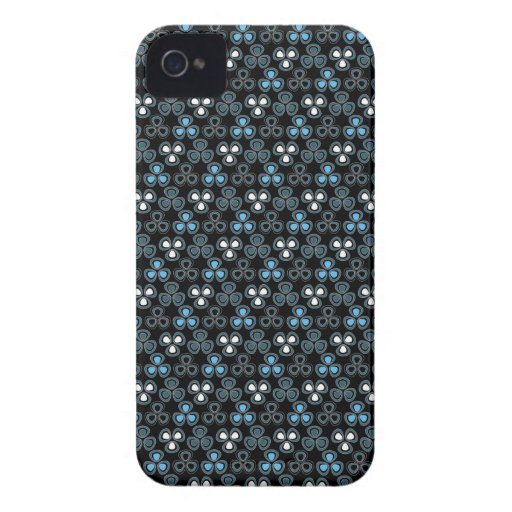 Mini sakura black white blue floral 4S iPhone 4 Covers