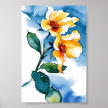 mini watercolor flower print