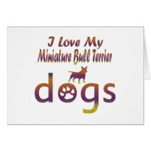 Miniature Bull Terrier designs Card