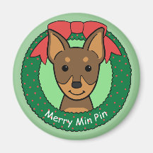 Miniature Pinscher Christmas Magnets