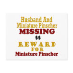 Miniature Pinscher & Husband Missing Reward For Mi postcards