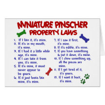 Miniature Pinscher Property Laws 2 Card