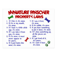 Miniature Pinscher Property Laws 2 Postcard