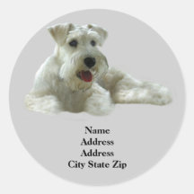Miniature Schnauzer Address Label Round Stickers