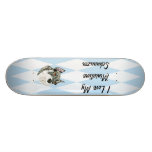 Miniature Schnauzer - Blue w/ White Diamond Design Skate Deck