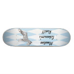 Miniature Schnauzer - Blue w/ White Diamond Design Skate Board Deck