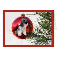 Miniature Schnauzer Christmas Card Ball Hanging
