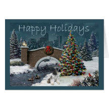 Miniature Schnauzer Christmas Card Evening