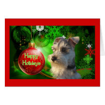 Miniature Schnauzer Christmas Card Happy Holidays