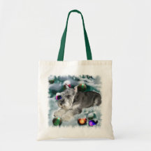 Miniature Schnauzer Christmas Gifts Canvas Bags